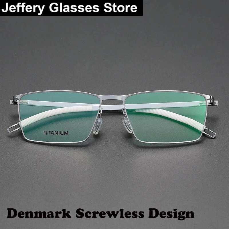 

Denmark Men Rectangle Glasses Frame V461S Titanium Ultralight Screwless Myopia Prescription Eyewear Business Eyeglasses Frame