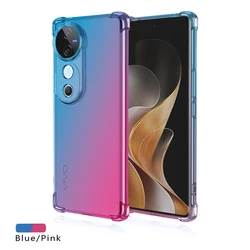 Shockproof Gradient TPU Protective Phone Case Cover for VIVO V30 (Blue Pink)