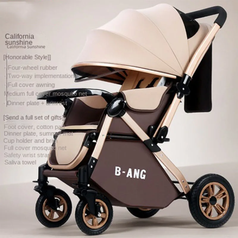 

Lightweight Baby Stroller Newborn Baby Two-way Swivel Seat Four Wheel Foldable Travel Stroller Shock Absorption Stroller