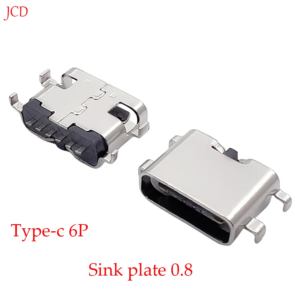 

5/10/20PCS Type-c 6PIN Sinking Plate 0.8 TYPE-C Female Seat 6P SMT Four Pin USB High Current Connector