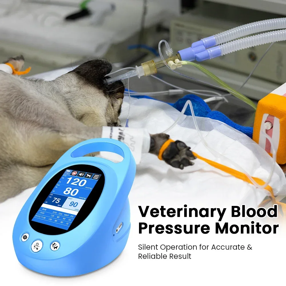 Electronic Sphygmomanometer Handheld Pet Blood Pressure Monitor 4.3 Inch IPS Tou