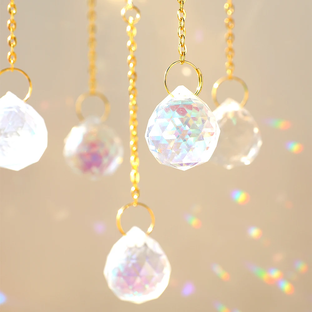 Large Suncatcher Crystal Rainbow Prism Glass Ball Wind Chimes Garden Window Fairy Sun Catcher Home Decor Ornaments Wall Gift Sun Catcher Crystal Pendant Sun Catchers Window Ornament