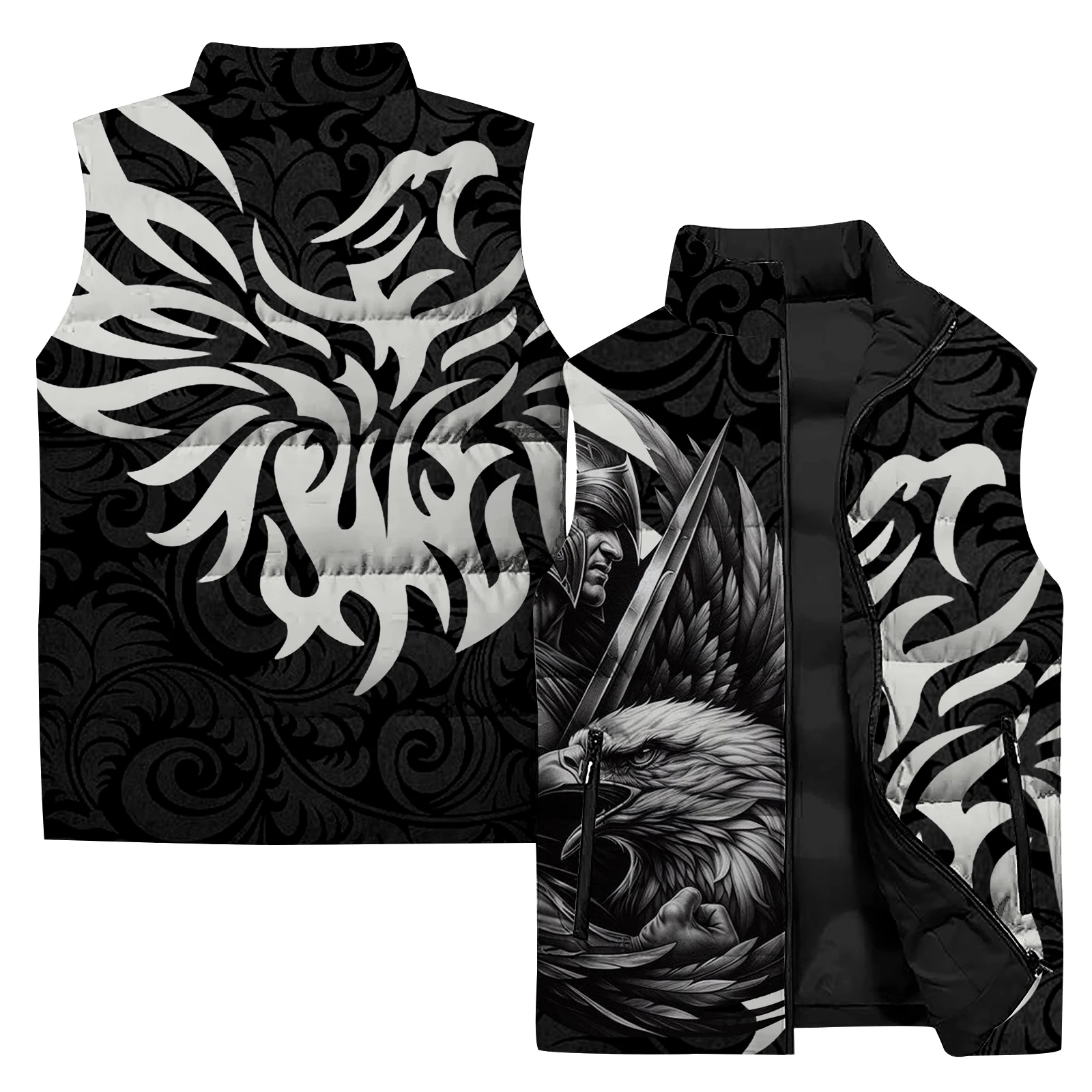 Chaqueta de plumas de caballero para hombre, chaqueta sin mangas con estampado de calavera 3D, chaqueta de invierno para hombre, chaqueta nueva de diseño moderno para hombre, abrigo de nieve