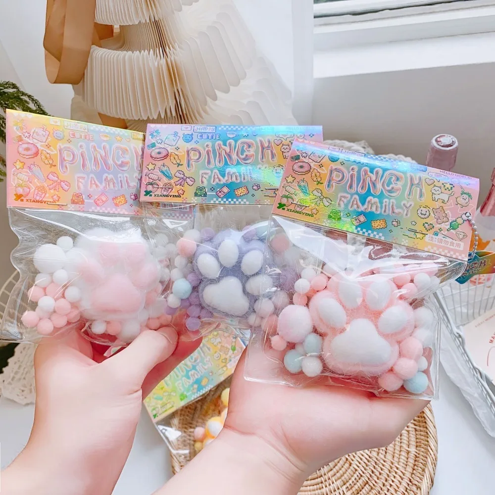TPR Mochi Antistress Stress Relief Toy Kawaii Plush Cat Foot Squishy Fidget Toy for Adult Children PU Slow Rebound Sensory Toys 4