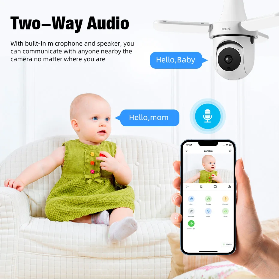 FUERS E27 Bulb Indoor Camera Security Indoor Monitor Wireless 2.4G WiFi Automatic Human Tracking FloodLight Surveillance Camera 5