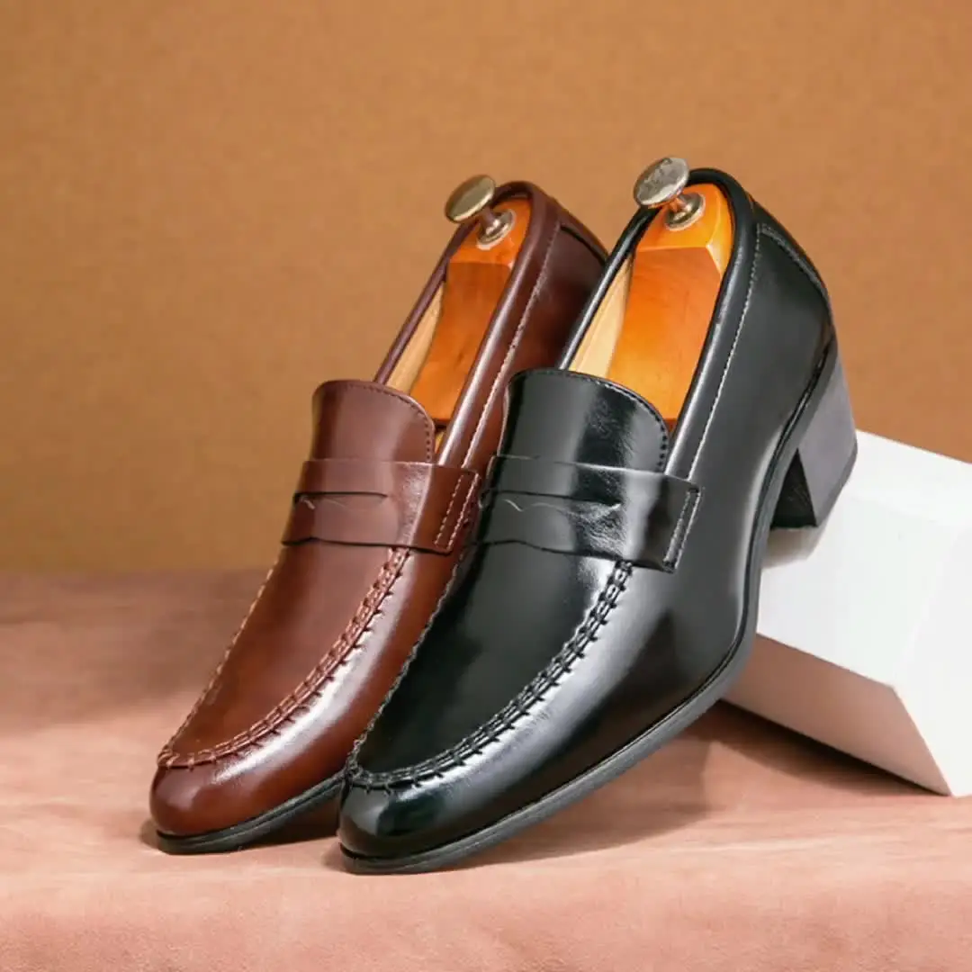 Stylish Men'S Retro Dress Shoes | Black & Brown Medium Heels | Perfect For  Business & Banquets | Sizes 38-45!
