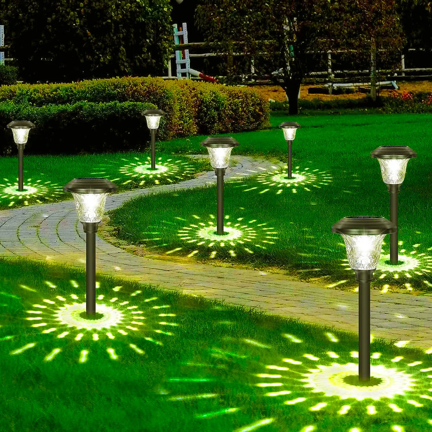 Outdoor Solar Pathway Lights 6Pack Stainless Steel Solar Garden Lights Auto On Off Path Landscape Lighting