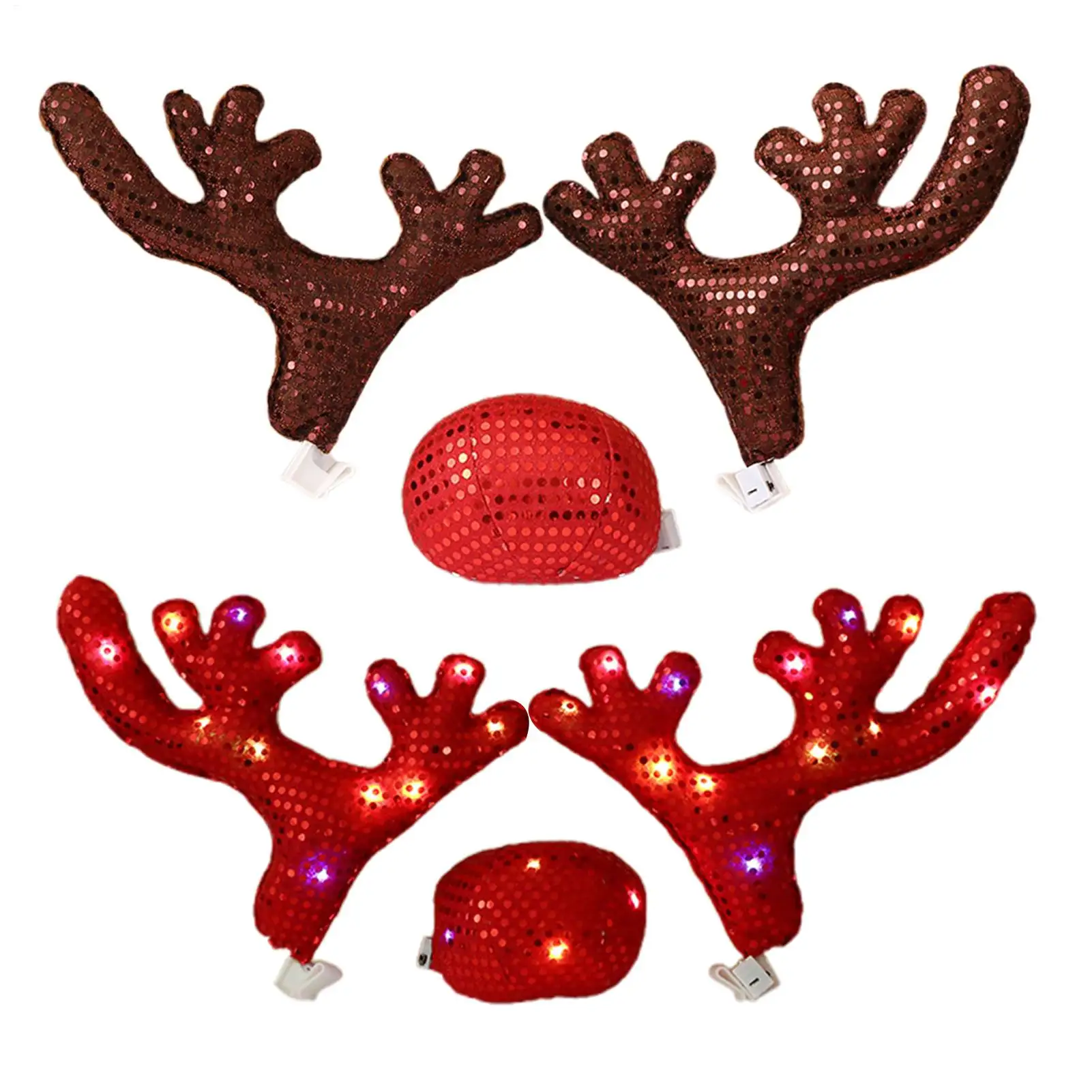 NEW Car Christmas Decorations Cute Funny Waterproof Car Costume Decor Reindeer Antlers & Nose For Winter Holiday New Year Family