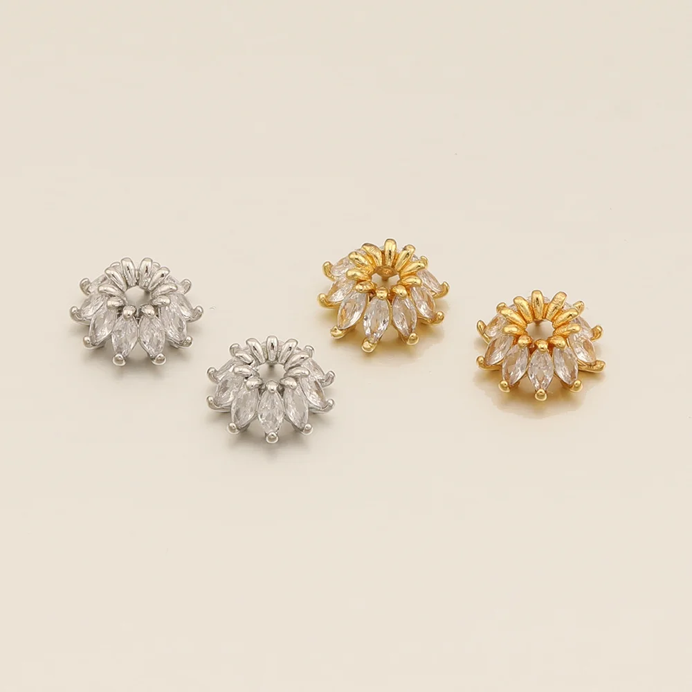 Cordial Design 11*11MM 50Pcs Jewelry Findings & Components/Flowers Shape/Hand Made/Jewelry Accessories/Copper/DIY CZ Cap Making - cordial