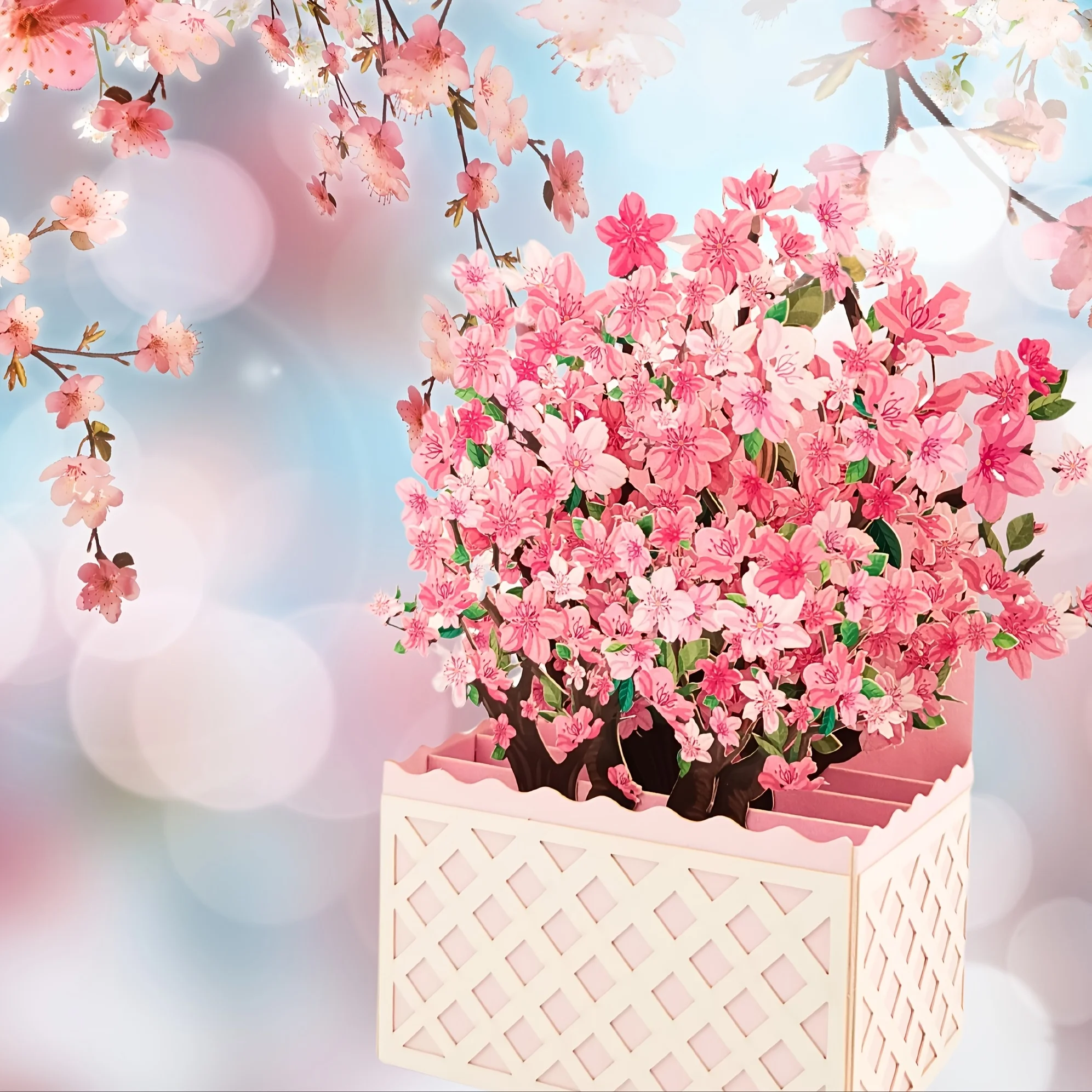 1pc 3D Sakura Flower Box, Sakura Greeting Card, Birthday Flower Box with Envelope, Birthday Gift for Friends