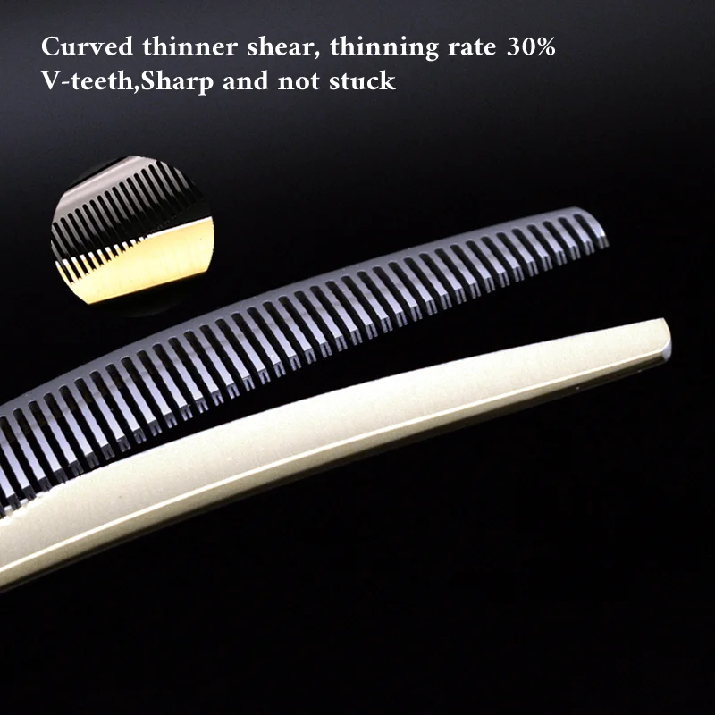 7.5 Inch Dog Grooming Curved Chunker Scissors Professional Bend Thinning for Grommer Pet Hair dog grooming scissors dog grooming scissors kit