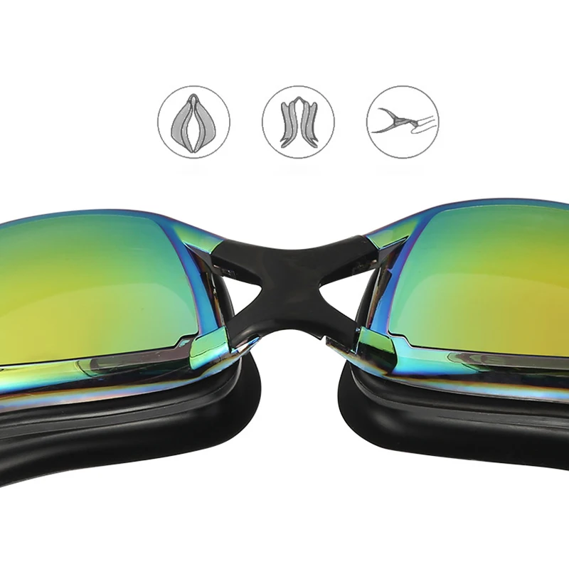 Plating Swimming Goggles Eyewear with Case Adults Professional Waterproof Anti Fog UV Shield Swim Pool Water Glasses Men Women 5