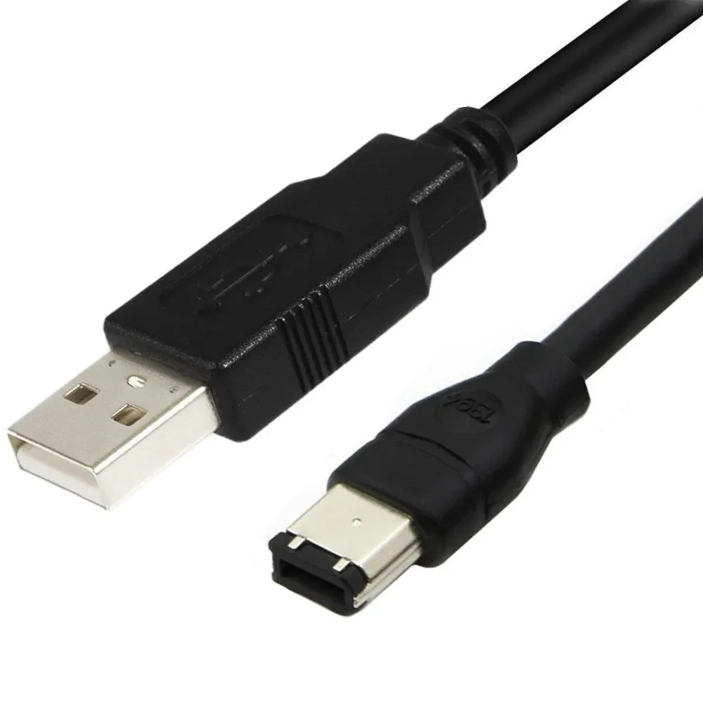 Fil de cuivre standard IEEE400 1394 Firewire, câble USB AM vers 6P, connexion de carte son USB vers 1394