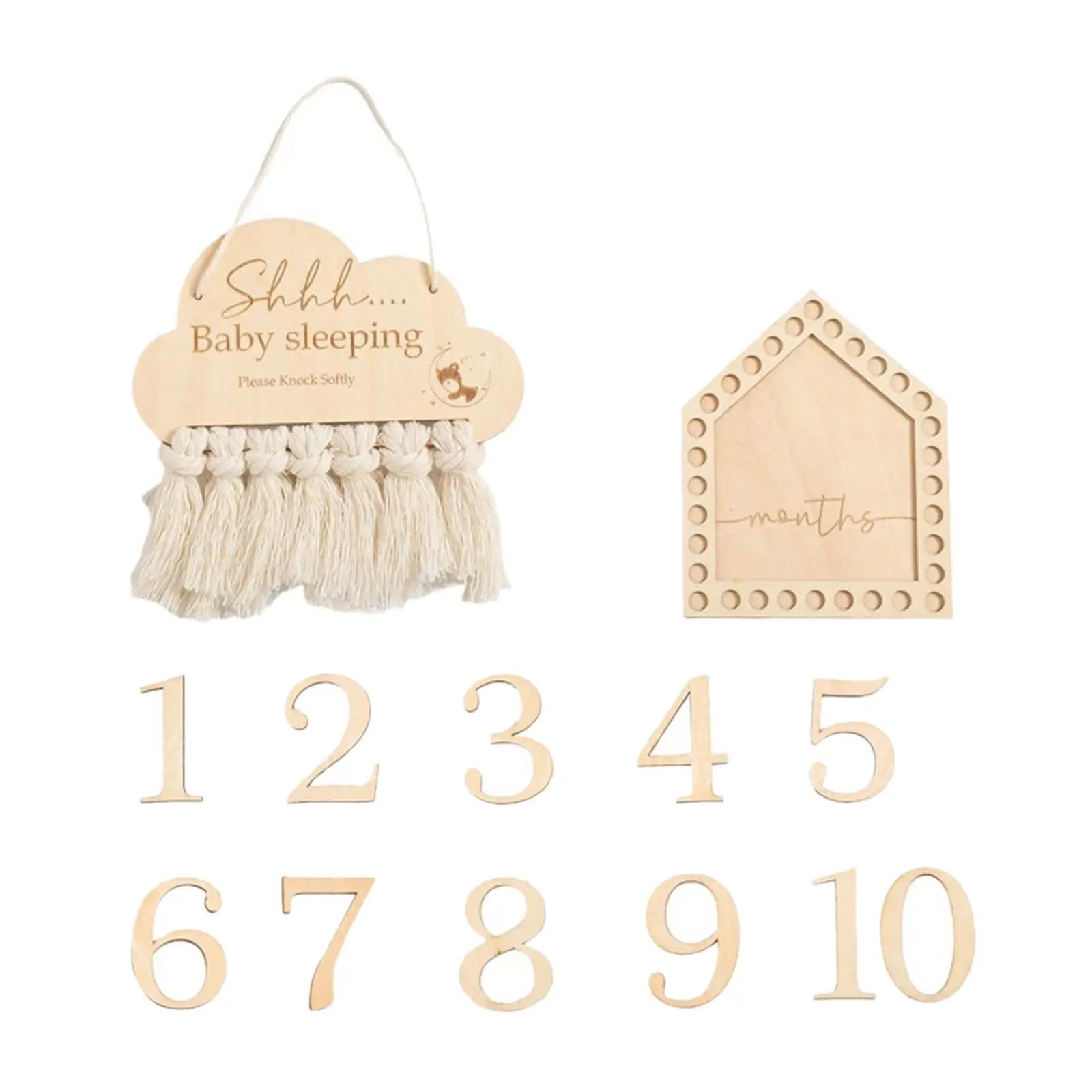 Baby Milestone Cards Wooden Monthly Cards Newborn Photo Props Room Keepsakes