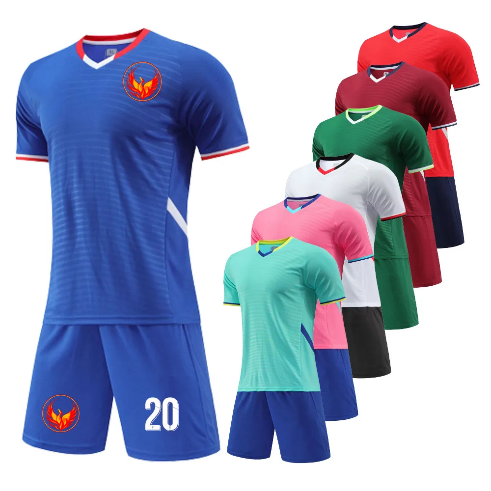 

Adult Children Football Uniform Suit Custom Men Kids Quick Dry 2 Piece Short Sleeve Professional Match Training Soccer Jerseys
