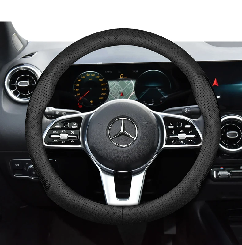 Für Mercedes-Benz Runde Lenkradabdeckung Ultradünnes Mikrofaserleder W204 Vito W203 W124 W210 Slk R171 W177 W639 W206 – Detail 16