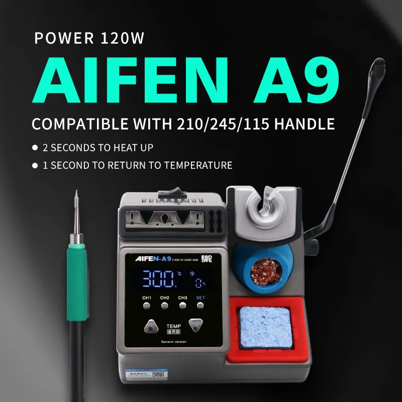 AIFEN-A9 Loodvrije Soldeerstation Compatibel C115/C210/C245 Handvat Chip Temperatuurregeling Voor Bga Pcb Reparatie Lassen