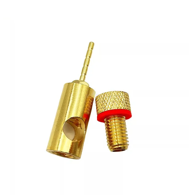 Copper Gold-Plated 2mm Pin Banana Plug Adapter Straight Pin Banana Terminals Speaker Plugs Wiring Connector 6