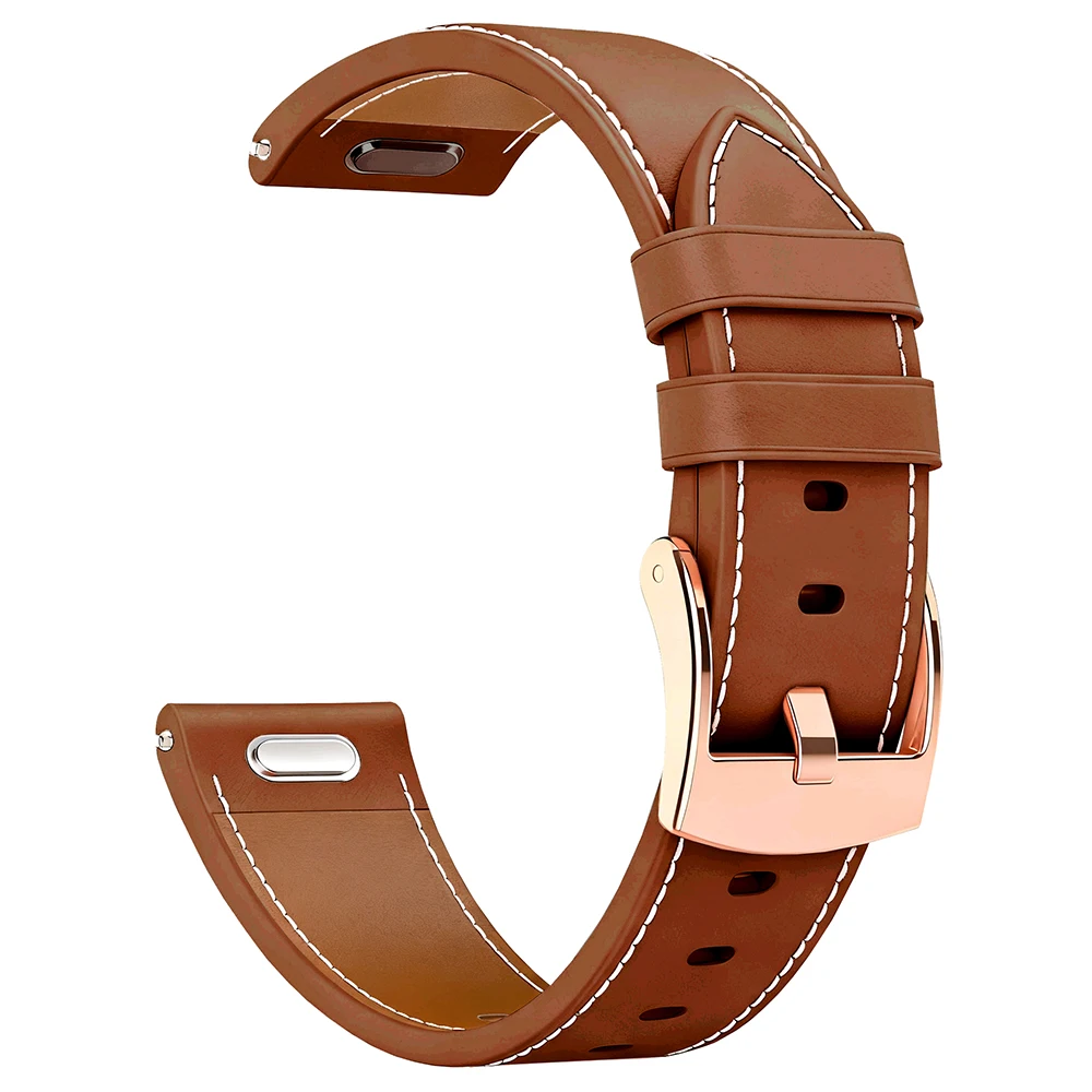 Elegant 18mm Leather Smartwatch Band - Premium QuickFit Bracelet
