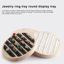

Jewelry Display Tray Round Multi Grids Wood Anti Scratch Ring Ear Studs Bangle Storage Box Holder Organizer for Shop Retail