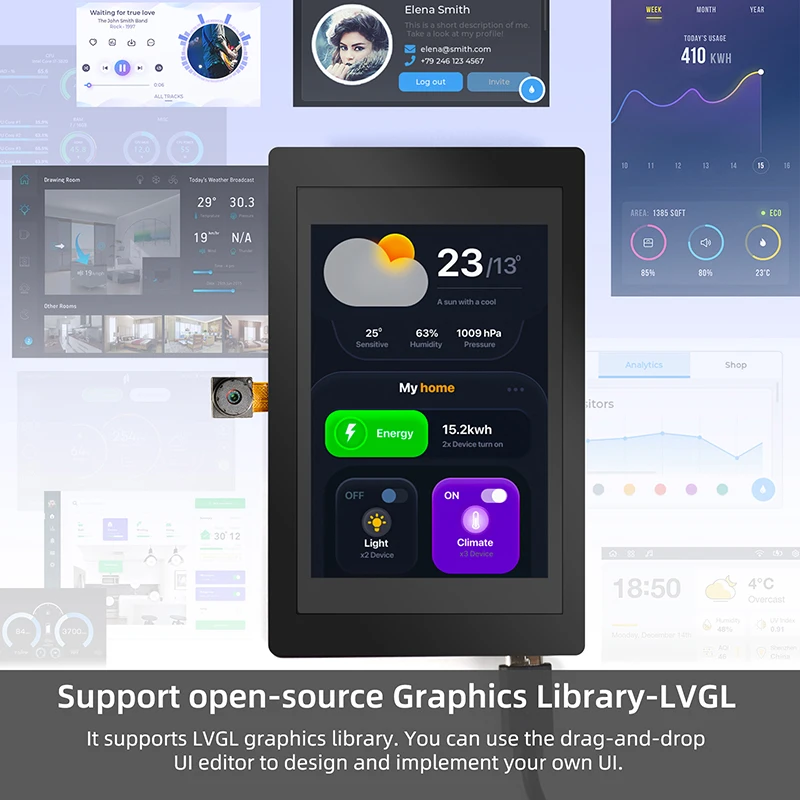 CrowPanel- ESP32 �͹̳�-3.5 ��ġ ���÷��� ���, LCD ������ ��ġ SPI ���� ȭ��, Arduino, Python, MircoPython RGB320 * 480