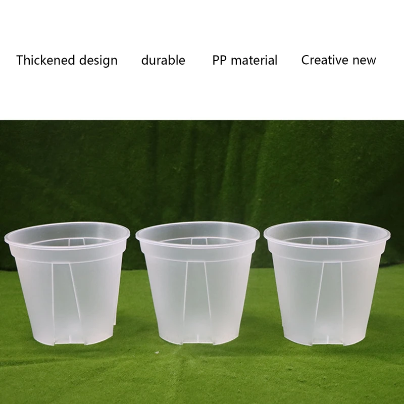 Clear Pot 12/15/18cm Breathable Slotted Clear Plastic Plant Pot Indoor Succulent Herb Planter flower pot plant pot