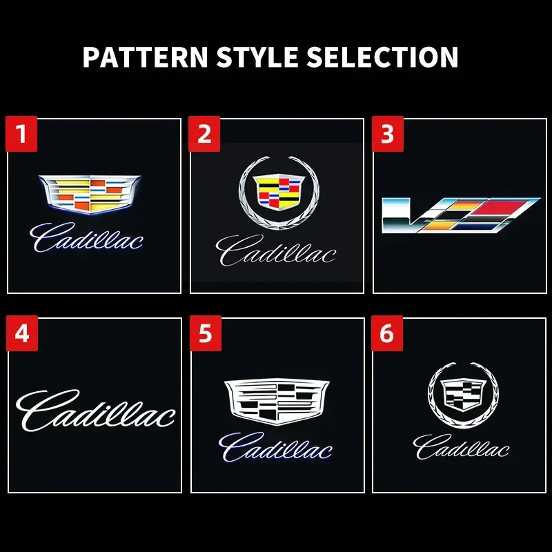 2개 LED 웰컴 램프 자동차 도어 라이트 로고 레이저 프로젝터 조명 엠블럼 (캐딜락 CT5 CT6 XT4 XT5 XT6 ATS SRX XTS CTS 용)