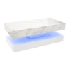 Modern Stylish Coffee Table with LED lights, Double-Layer Design for Living Room Coffee Table with 2 Storage Drawers 6