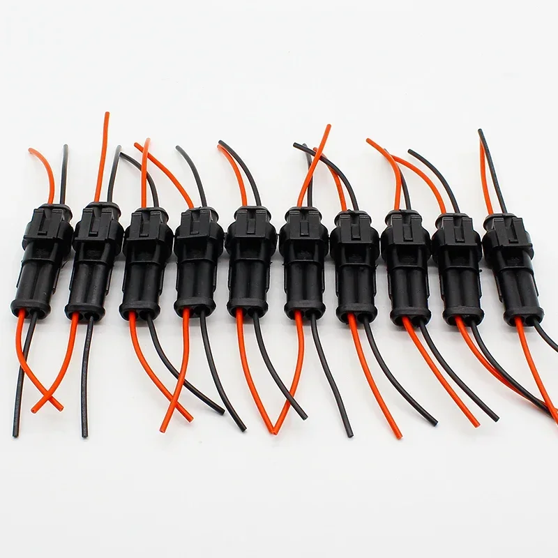 2 Pin Way Waterproof Electrical Connector Adapter Plug W/Wire AWG For Car Vehicle Motorcycles 10pcs/lot