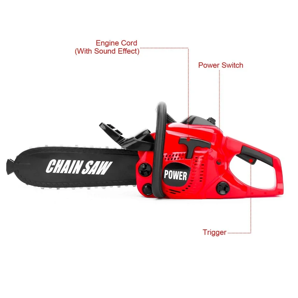 WizKidz Toy Chainsaw for Kids Electric Pretend Play Set with Rotating Chain & Realistic Sounds Outdoor Preschool Tool Toy Gift 6