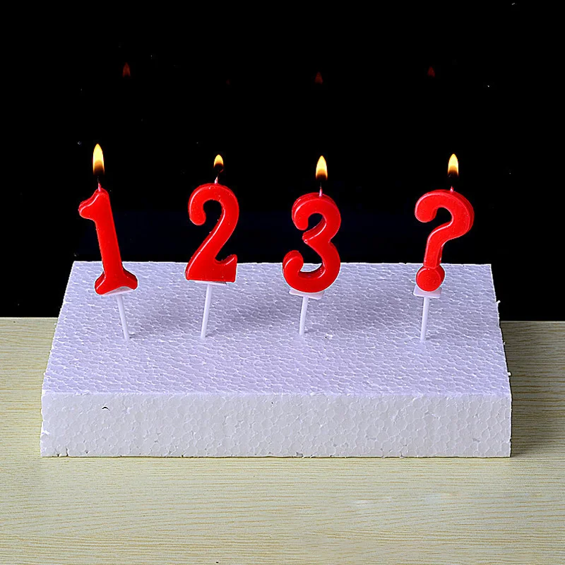 

New Red Digital Candle Birthday Number Cake Candle 0 1 2 3 4 5 6 7 8 9 Cake Topper Girls Boys Baby Party Supplies Decoration