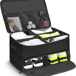 2 Layer Golf Trunk Organizer, Waterproof Car Golf Locker with Separate Ventilated Compartment Durable Golf Trunk Storage Box