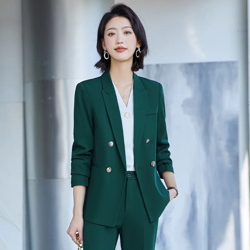 

Women Business Suits Autumn Winter Formal Professional Styles Ladies Career Interview Office Blazers Pantsuits OL Trousers Sets