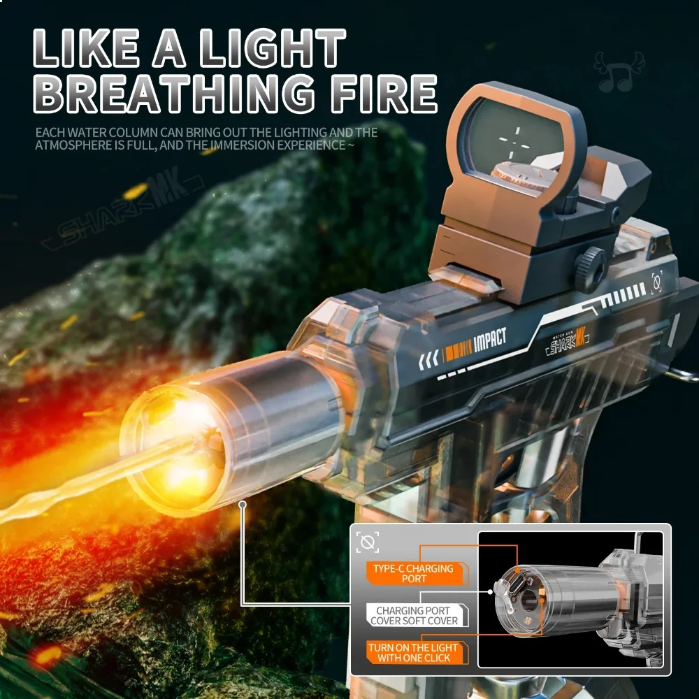 Pistola ad acqua elettrica automatica per giochi spiaggia mare_voghion.com