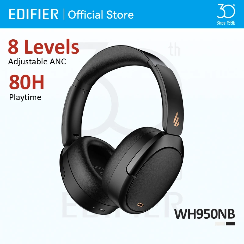 Audífonos Inalámbricos con Cancelación Activa de Ruido Edifier WH950NB, Bluetooth 5.4, Alta Resolución, 80 Horas de Reproducción, 4 Micrófonos