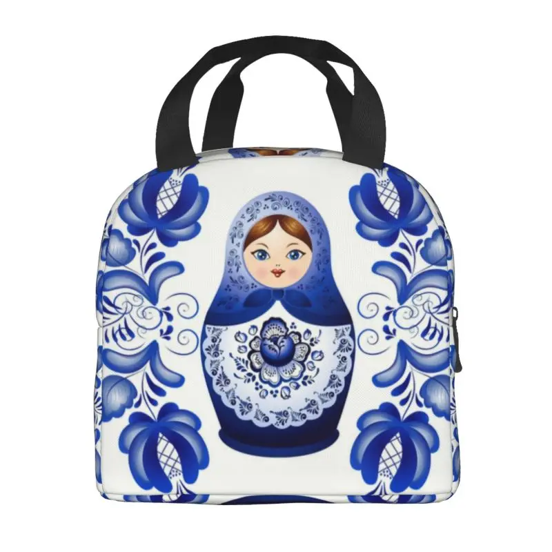Matryoshka 인형 러시아 러시아 민속 예술을위한 절연 점심 토트 백 Resuable Thermal Cooler Bento Box Kids School Children