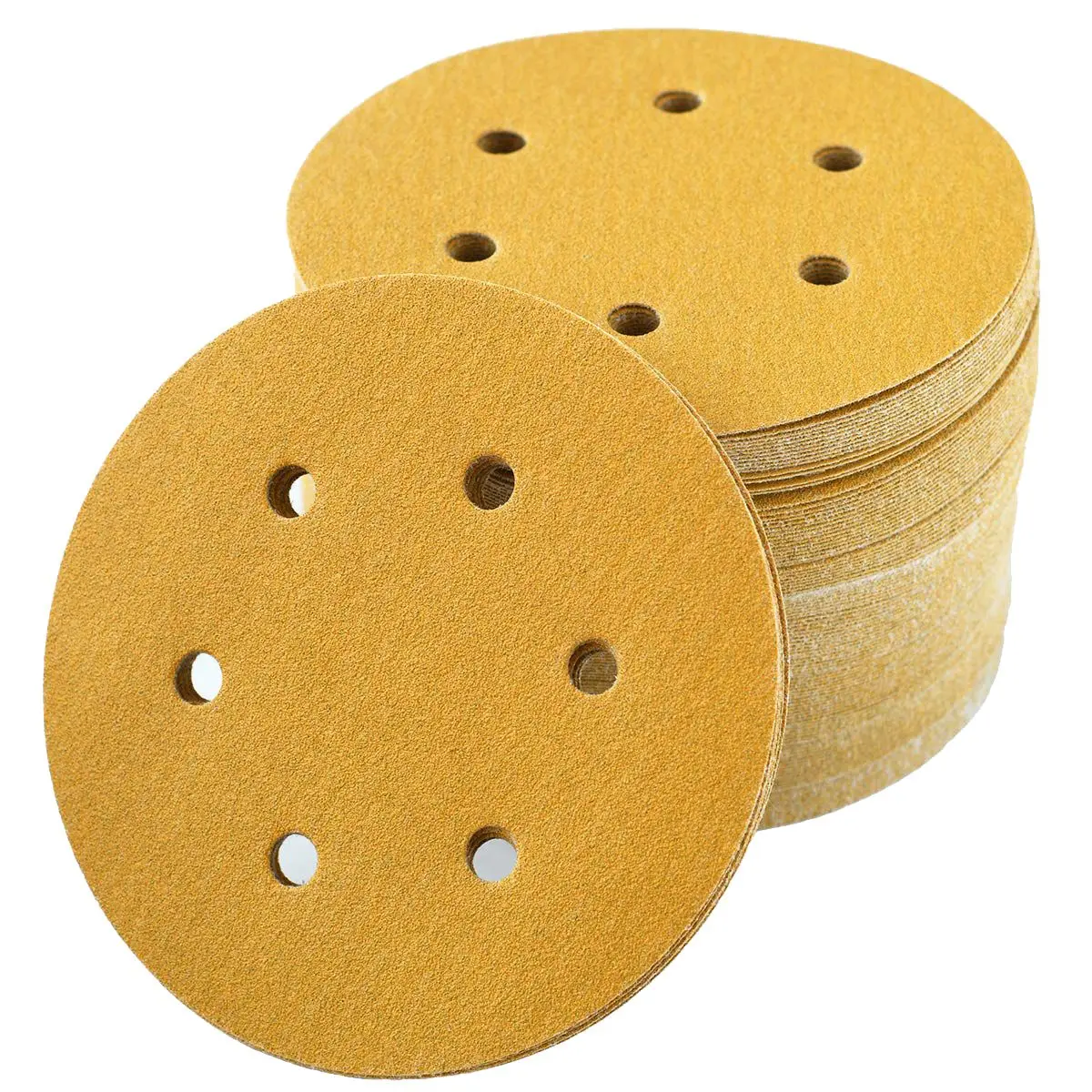 

6-дюймовые шлифовальные диски с крючком и петлей с 6 отверстиями, зернистость 120, случайная орбитальная наждачная бумага для автомобиля и деревообработки, упаковка 100
