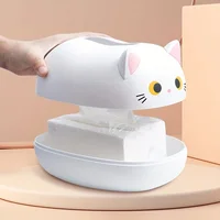 A cute cat tissue box, cartoon tissue box cover, cute black and white cat tissue box, paper storage napkin box, home decoration 2