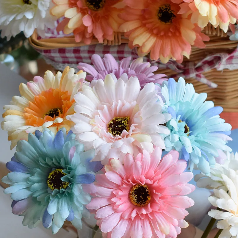 1 Stück/3 Stück/6 Stück Künstliche Seiden-Gerbera-Blumen für Hochzeit, Heim, Veranda, Tischdekoration, Künstliche Gänseblümchen, Chrysanthemen für Party und Heimdekoration – Detail 4