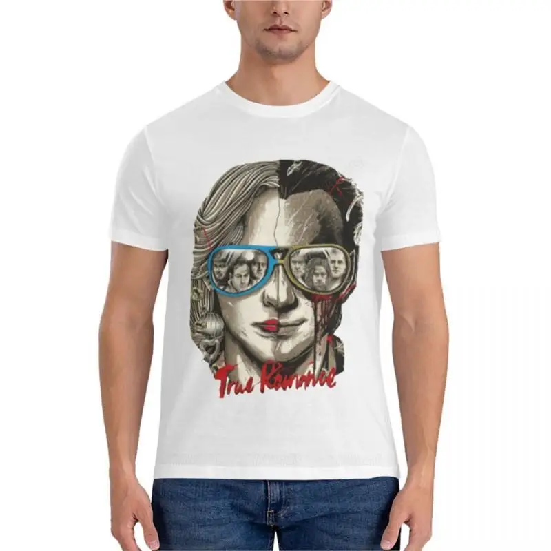 

Футболка мужская черная, Приталенная футболка с романтичным принтом, одежда на лето