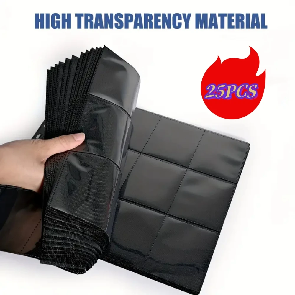 50 Pc 9 Pocket Page Protector Trading Card Sleeves Pages Baseball Pages For 11 Ring Binder Card Sheets For Standard Size Cards