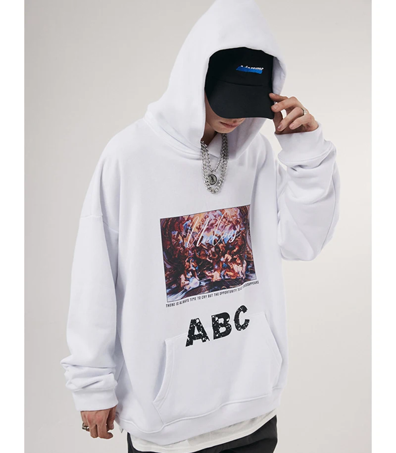 black sweatshirt New 2022 Trendyol Loose Hooded Hip Hop Streetwear 100% Cotton Soft Fleece Men/Women Hoodies Anime Printing Pullover Sweatshirts sun hoodie