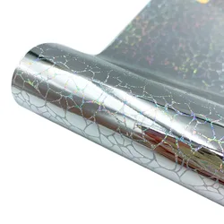 Holographic Rainbow Adhesive Vinyl for Indoor & Outdoor Holiday Decorations (Stone Silver)