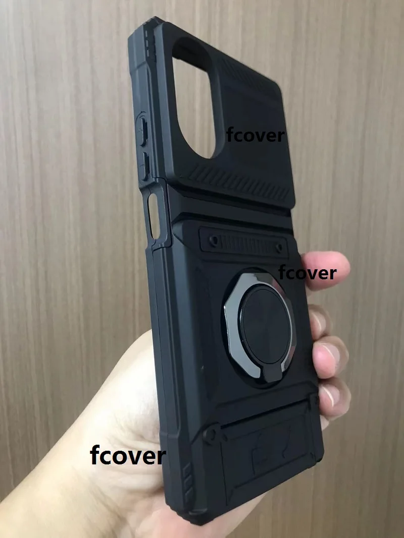 Slim Hard Back Protective Case with Metal Ring Stand for TCL Devices – Holds 2 Cards