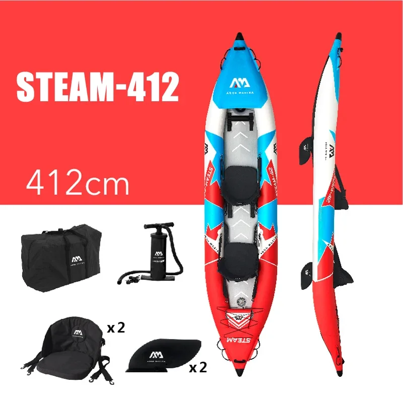 

inflatable kayak 2 side air chamber 1 separate inflatable drop stitch air deck 2 seat with foot rest with 2 kayak fins 2 person