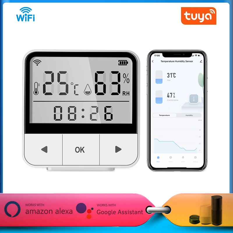 WIFI Temperature Humidity Sensor Tuya Indoor Hygrometer Thermometer