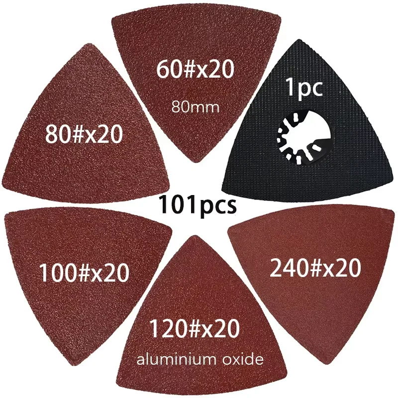 101-Piece Sanding Set Sandpaper, Multitool Sanding Triangles For