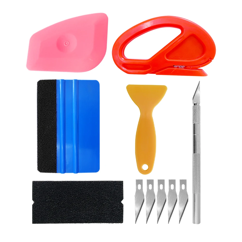 Car Wrap Vinyl Tools Felt Squeegee Scraper 2 Magnets Heat Gun