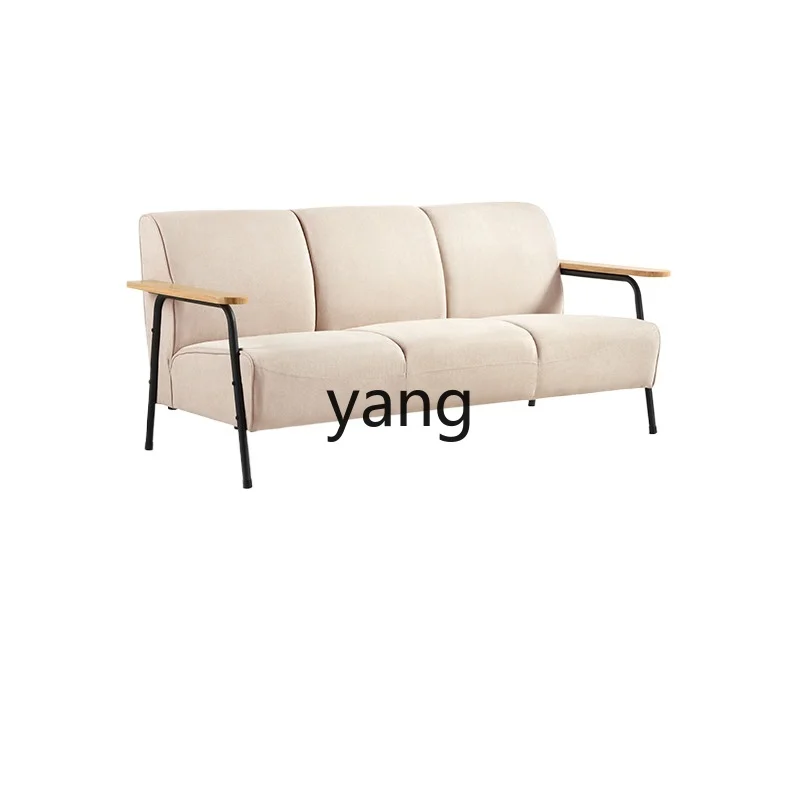 

Yjq Living Room Three Seats Fabric Sofa Small Apartment Simple Modern Iron Art Sofa Living Room