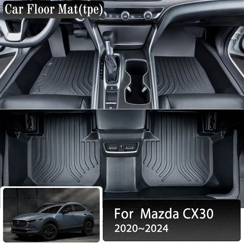 

Car Floor Mats For Mazda CX-30 CX 30 CX30 DM 2020 2021 2022 2023 2024 Leather Foot Carpets TPE Pads TPE LHD Rug Auto Accessories